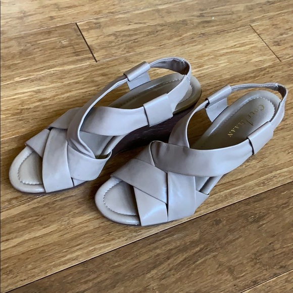 NEW COLE HAAN Strappy Sandals Tan 3” Heel sz 8 - Picture 3 of 6